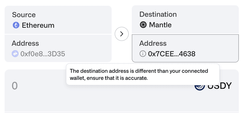 Specify Destination Address